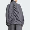 adidas Originals Logo Streifen Bequeme Zip-Up Stehkragen Jacke Damen Jacke Dunkelgrau JY8879