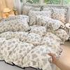 Korean Princess Cloud-like Crinkled Gauze Lace Cotton Bedding Set