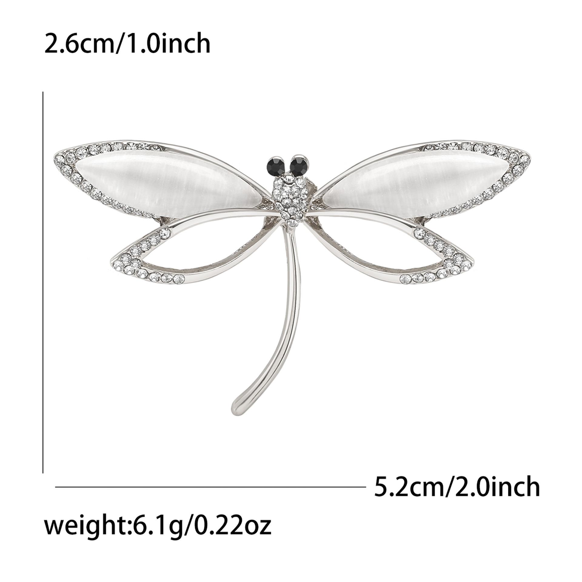 Креативная брошь-стрекоза из опала из сплава, модная универсальная женская одежда, украшение для корсажа