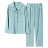 Cárdigan de maternidad de algodón puro para primavera y otoño: Pijama de Color Sólido para Lactancia Prenatal y Postnatal con Cuello Solapa