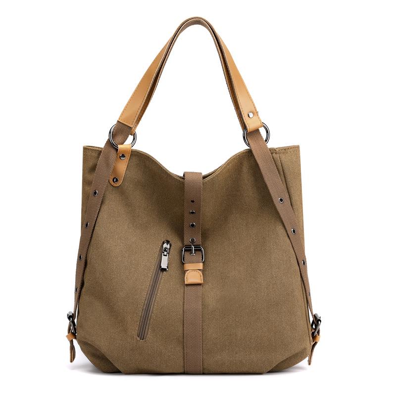 Versatile Canvas Women's Bag: Casual Shoulder, Backpack, Bucket, and Crossbody Styles.