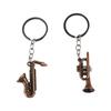 Saxophone Mini Instruments Keychain Key Holder Car Pendant Trend Metal Keyring  Gifts
