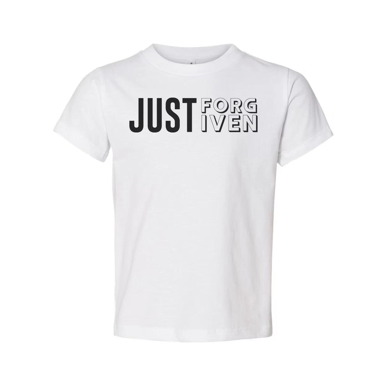 

Just Forgiven Christian Graphic Unisex Short Sleeve Tee With Bold Lettering Desi S