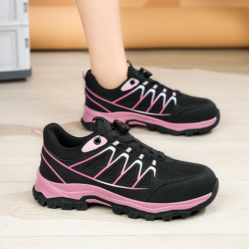 Rotary Button Safety Shoes Steel Toe Work Boots Low Top Anti-Puncture Anti-Smash Soft Work Sneakers Slip Resistant Hiking Shoes