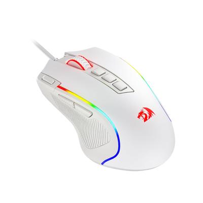 Redragon M612 Predator RGB Gaming 8000 DPI Wired Optical Mouse with 11 Programmable 5 Backlight DIY Rapid Fire Button White Mouse, Buttons, Modes,