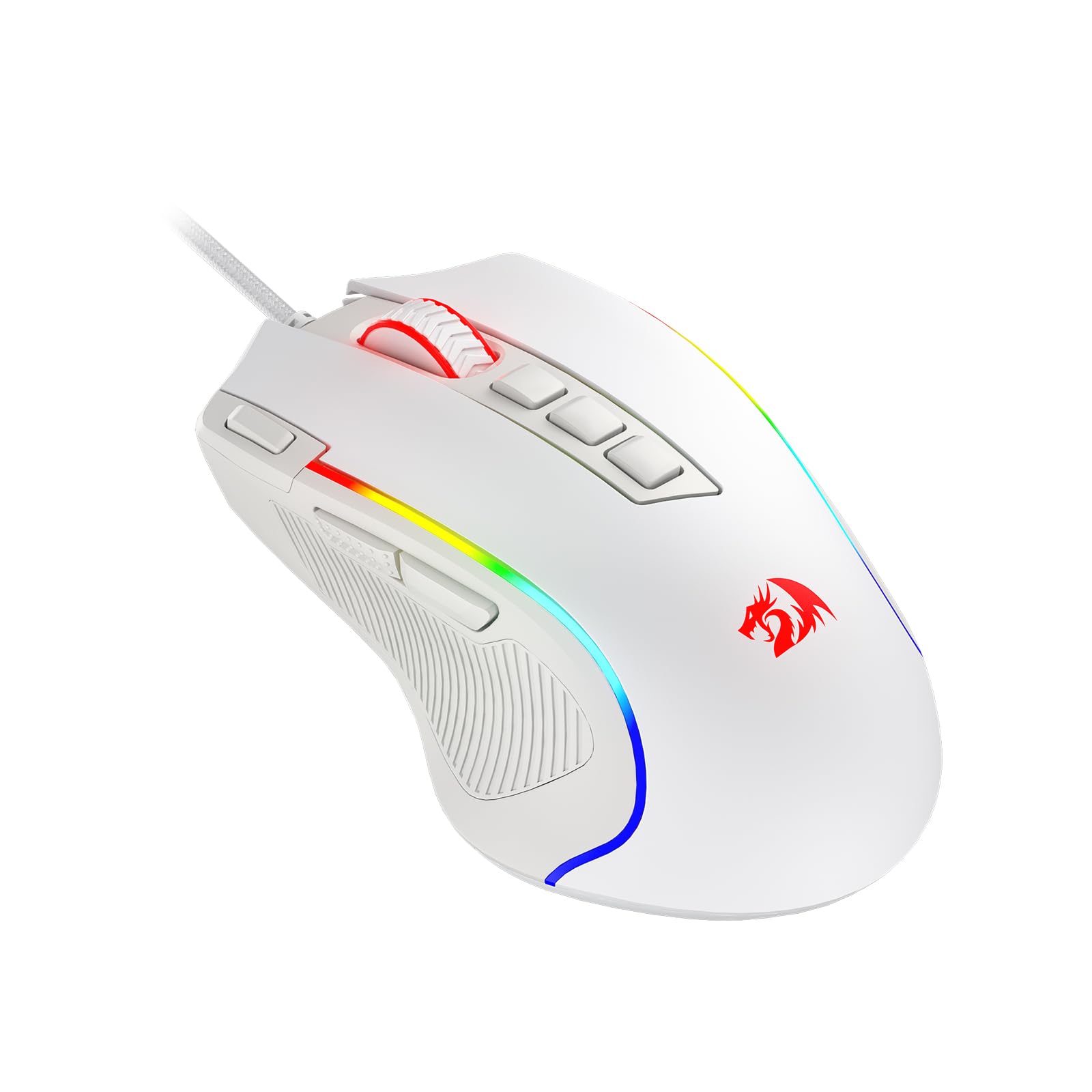 

Redragon M612 Predator RGB Gaming 8000 DPI Wired Optical Mouse with 11 Programmable 5 Backlight DIY Rapid Fire Button White Mouse, Buttons, Modes, білий