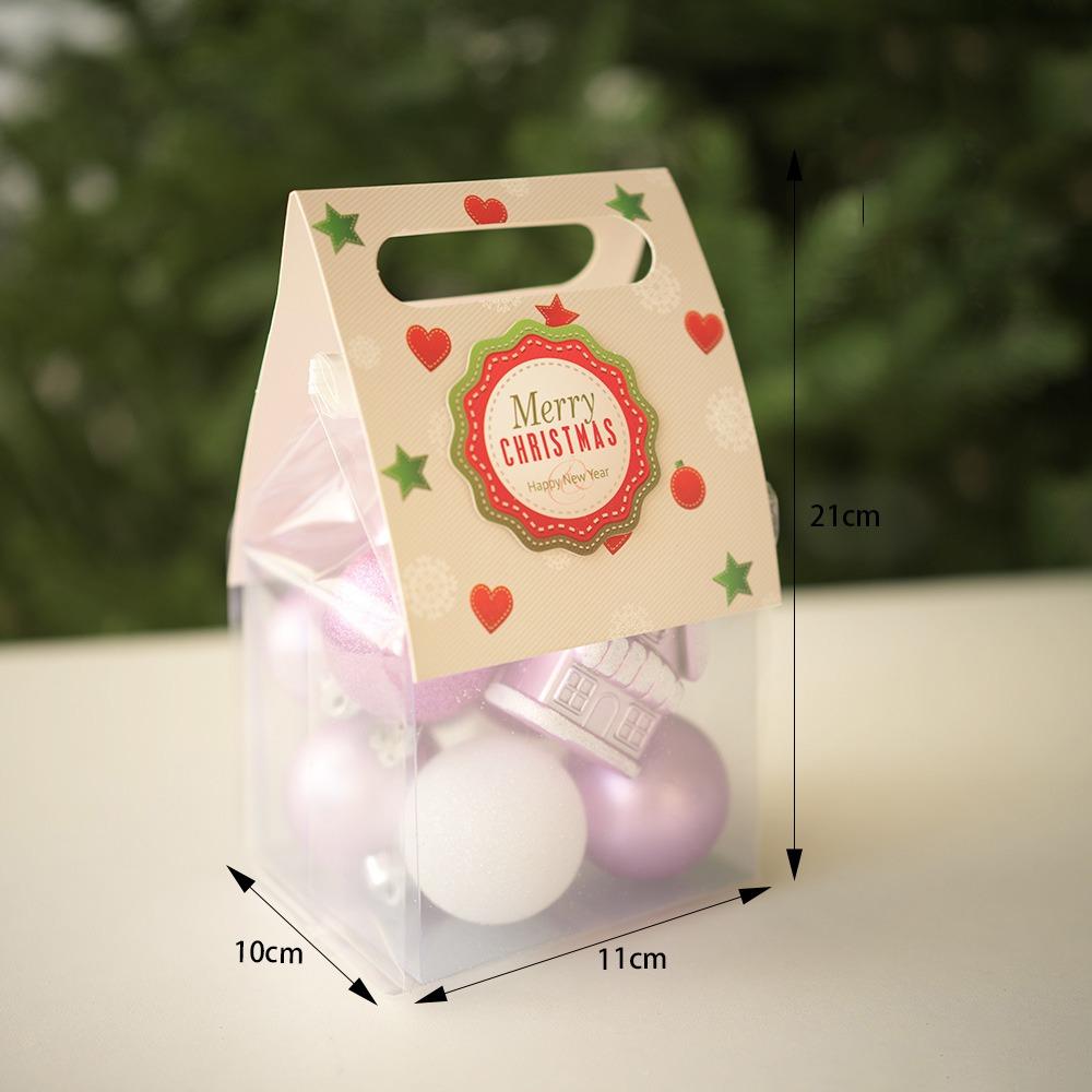 13PCS Fashion Plastic Christmas Ball Set 6 Colors Suspensable Xmas Ornament Ball 4/6/7CM Xmas Baubles Home mix size