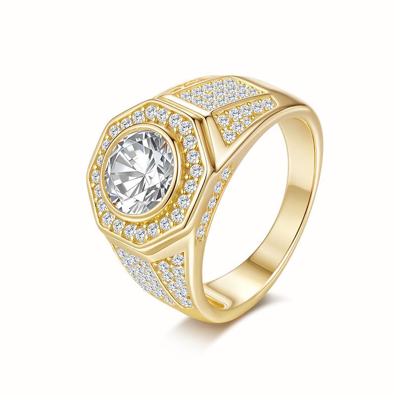 Classic Men s Grand Design Moissanite 2 Carat S925 Sterling Silver Ring Size 11