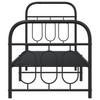 Metal Bed Frame with Headboard and Footboard Black 75 x 190 cm