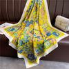 New Silk Scarf Twill Silk Scarf Korean Style Floral Large Shawl 90cm Square Scarf Versatile Scarf Sunscreen Headscarf