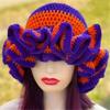 Handcrochet Bucket Hat for Women with Patchwork Ruffle Trim Elegant Fisherman Hat Photography Travel Floppy Bucket Hat
