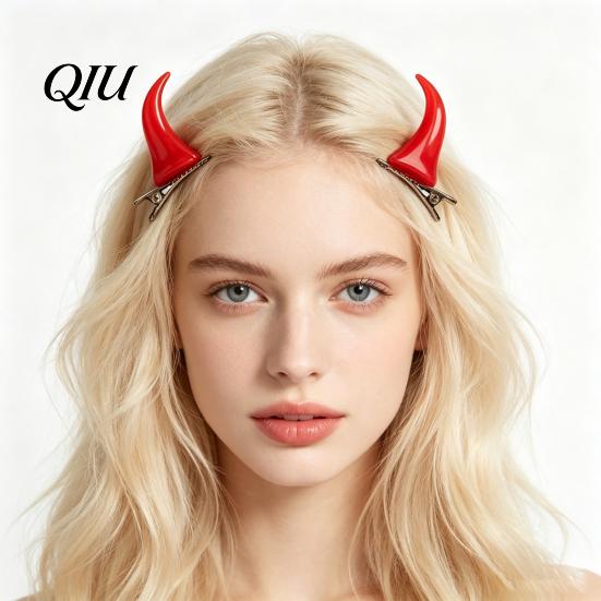 Cosplay Headwear for Women 2Pcs Halloween Evil Horn Hair Clips, Small Horror Demon Goth Ear Gothic Aesthetic Accessories Hairpins, Barrettes