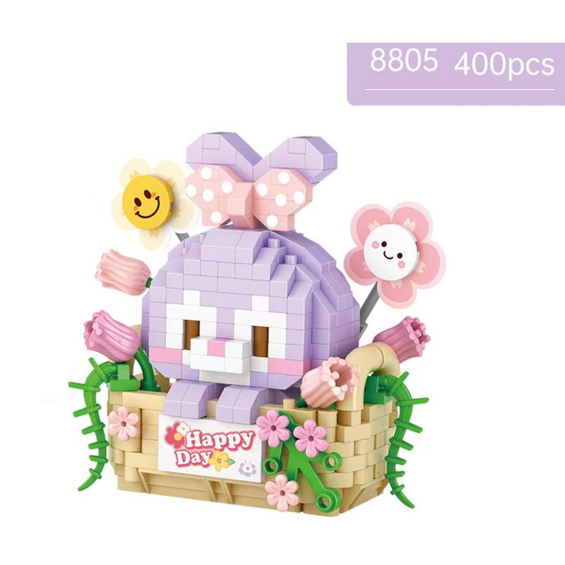Cute Animal Rabbit Mini Building Blocks DIY Bear Model Mini Construction Bricks Toys Home Decor Holiday Gifts for Kids