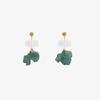 Rough Flower Earrings Green