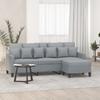 Vidaxl 3-Seater Sofa with Footstool, Light Gray, 180 Cm, Fabric