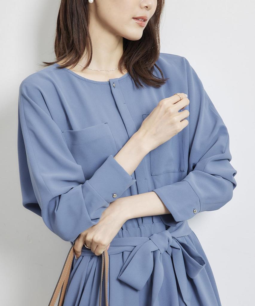 ROPE PICNIC Tuck Metal Point Blue Size 38 Web-exclusive Dress, (45),