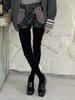 Collant a Maglia a Righe Donna 2025 Nylon Monocolore Vita Alta Elastici Slim Collant Invernali High Streetwear Y2K Calza