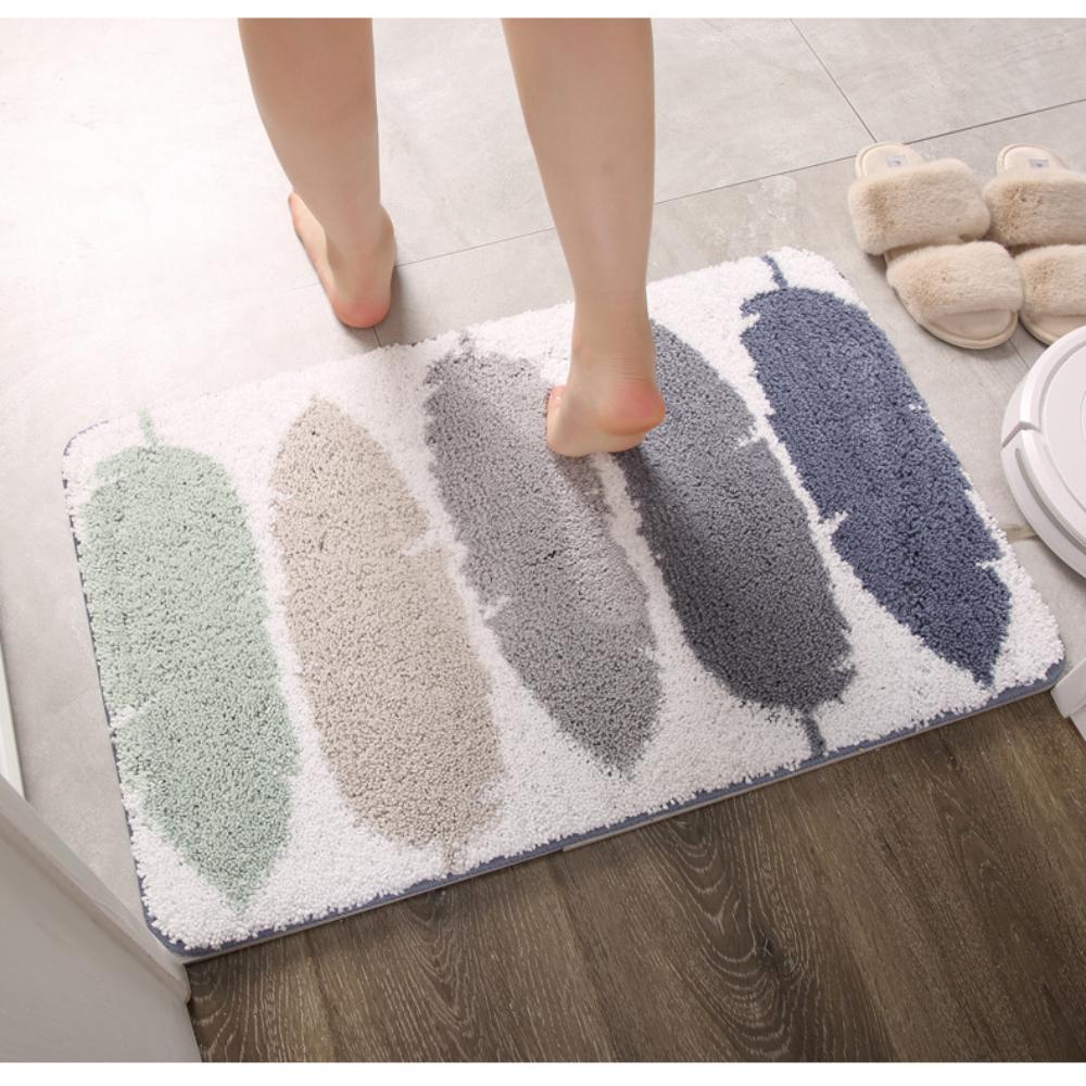 Print Sponge Bathroom Cashmere Thickening Mat Bath Non-slip Carpets In Wash Basin Bathtub  Floor Rug Shower Room Doormat Memory Foam 3D Pad