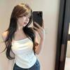 #Summer new pure desire sexy hot diamond back lace strap tube top slim one-piece with chest pad versatile