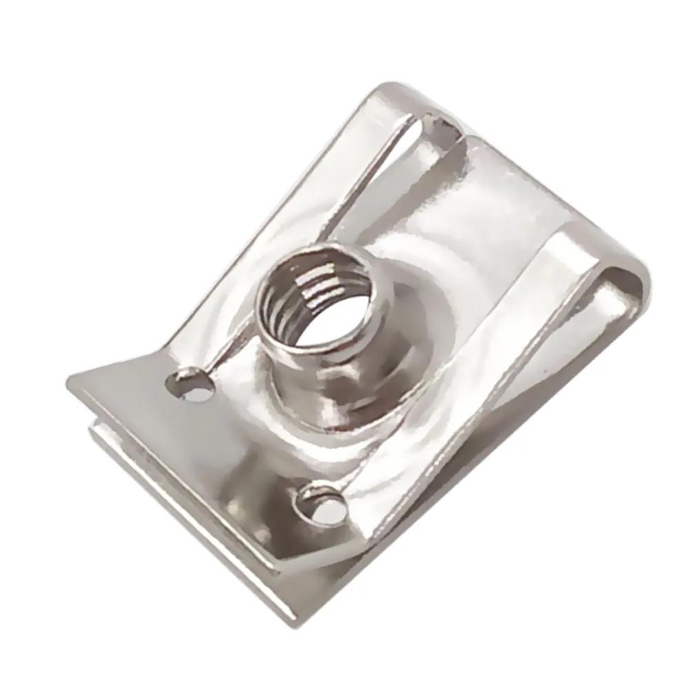 10pcs Stainless Steel U Type Clips Plate Leaf Spring Nut M6 M5 M4 M8 8mm 5mm 6mm 4mm Reed Nuts for Car Motorcycle Scooter ATV