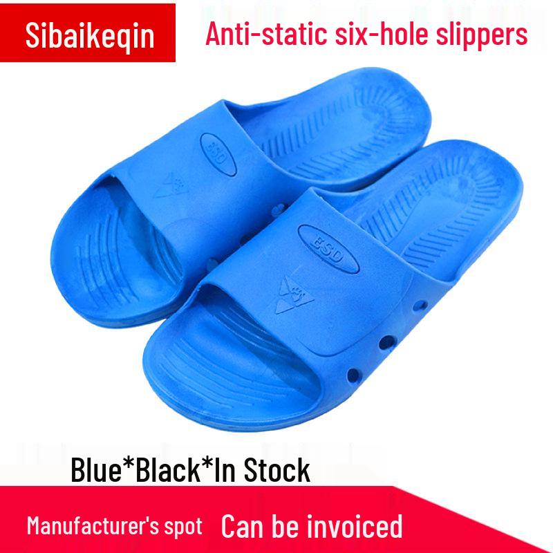 Anti-Static Breathable Cleanroom Slippers, Dustproof Work Shoes with Thickened Soft Sole