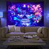 Skeleton and Mushroom Fluorescent Tapestry Home Decoration Aesthetics Hippie Room  Bedroom Living
