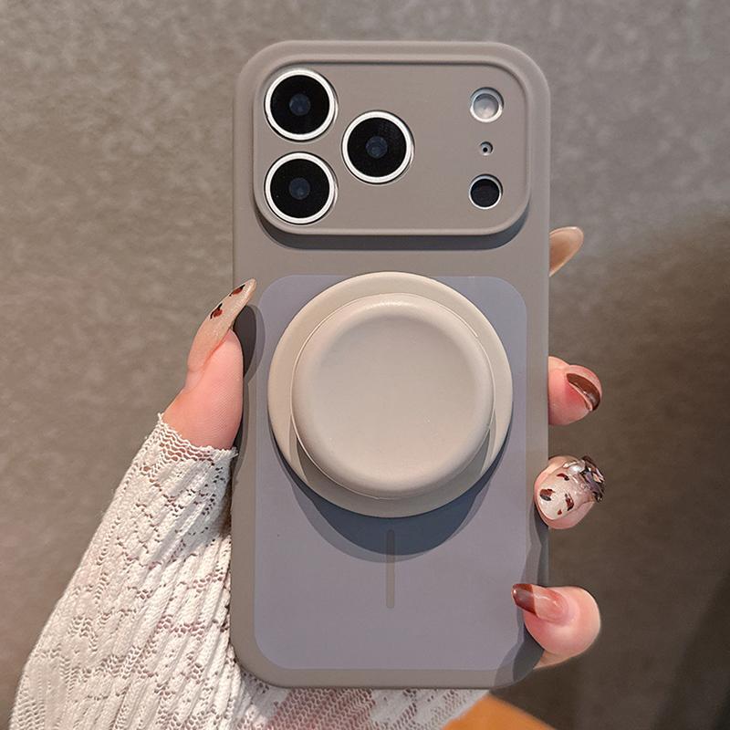 Liquid Silicone For Magsafe Magnetic Phone Case For iPhone 17 16 15 Pro Max 17Pro 16Pro Stand Holder Shockproof Cover