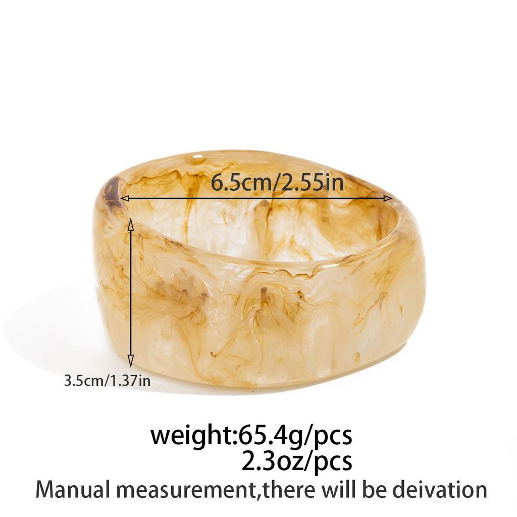 Mote Vintage Gjennomsiktig Resin Chunky Armbånd Geometrisk Uregelmessig Elastisk Bredt Armbånd Armbånd for Kvinner Menn Luksuriøse Estetiske Smykketilbehør