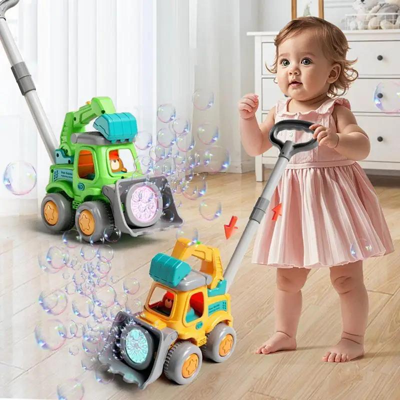 Chariot à Bulles Automatique Portatif Dessin Animé Voiture d'Ingénierie Chariot Savon Soufflant Avec Lumières Jouets pour Enfants Garçon Jeu de Fête Extérieur