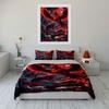 Fiery Phoenix and Serpent Design Bedding Duvet Cover Set  (1*Duvet Cover 2*Pillowcases, Without Duvet Insert)