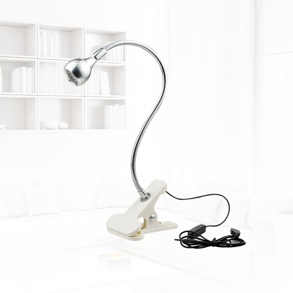 USB Clip-On Reading Light LED Flexible Bed board Office Eye Caring Reading Lamp White Brightness