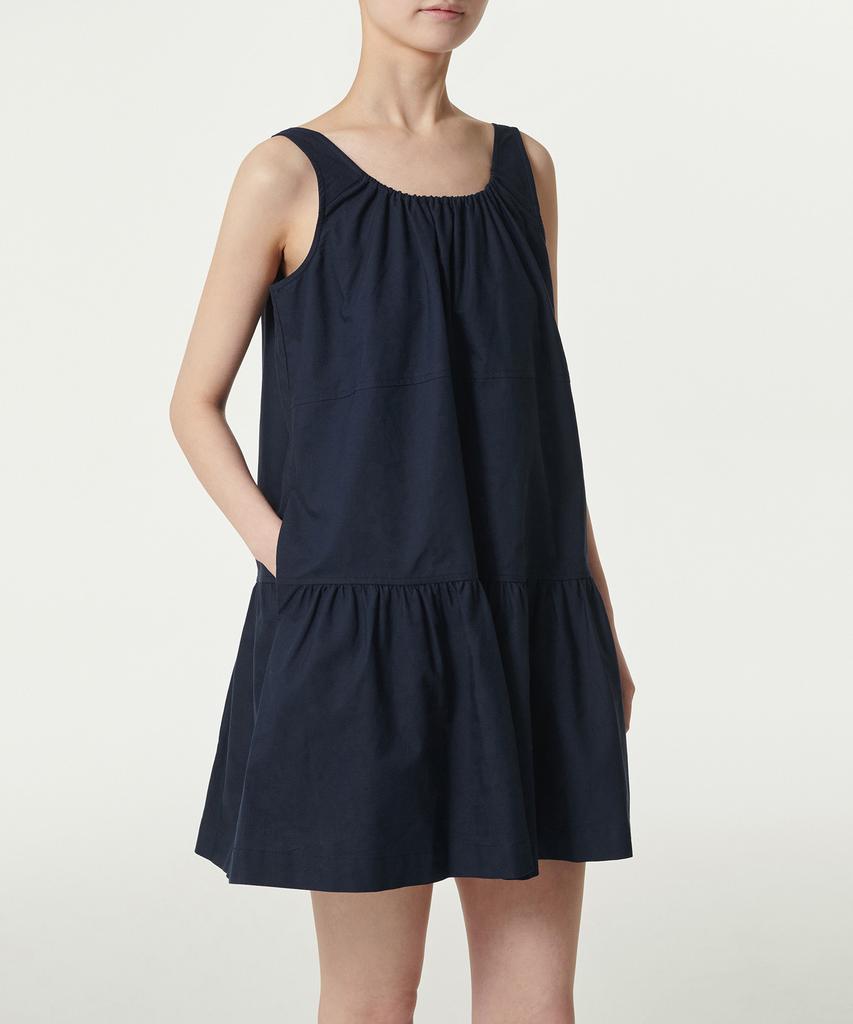 Musinsa Standard Woman Women'S Cotton Tiered Mini Dress [Navy]