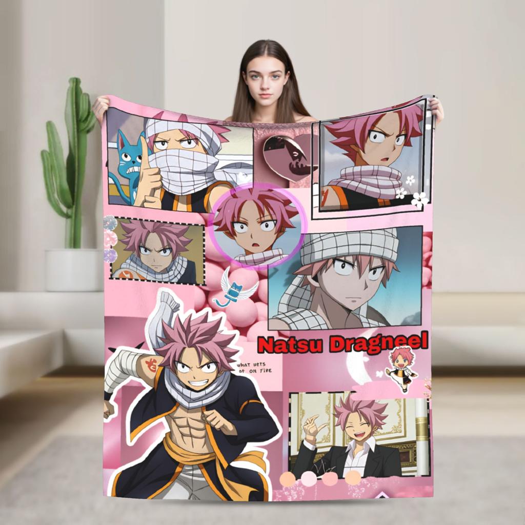 Fairy Tail Warm Soft Blanket Japanese Anime Travel Plush Throw Blanket Aesthetic Couch Chair Flannel Bedspread Sofa Bed Cover