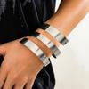 DIEZI Fashion Hip Hop Geometric Spiral Open Wide Bangles Vintage Gold Silver Color Metal Cuff Bracelets For Women Punk Jewelry