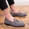 Mens Casual Suede Loafers Slip-On Round Toe Rubber Sole Comfort Shoes Daily Wear