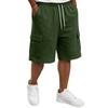 Herren Freizeithose mit Kordelzug und Cargotaschen Entspannte Passform Elastischer Bund Weicher Stoff Knielanges Design