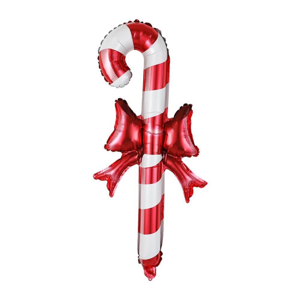 

5/10Pcs Red Candy Cane Christmas Foil Balloons 3D Large 60CM Xmas Ornaments Balloons Kid s Hand-Held Party Inflatable Stick 10inch