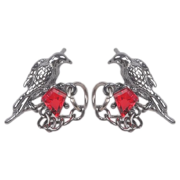 Стильные серьги-гвоздики  Темный Ворон  Стильные серьги-гвоздики  Ворон  Ушное украшение для повседневной одежды и особых случаев 1