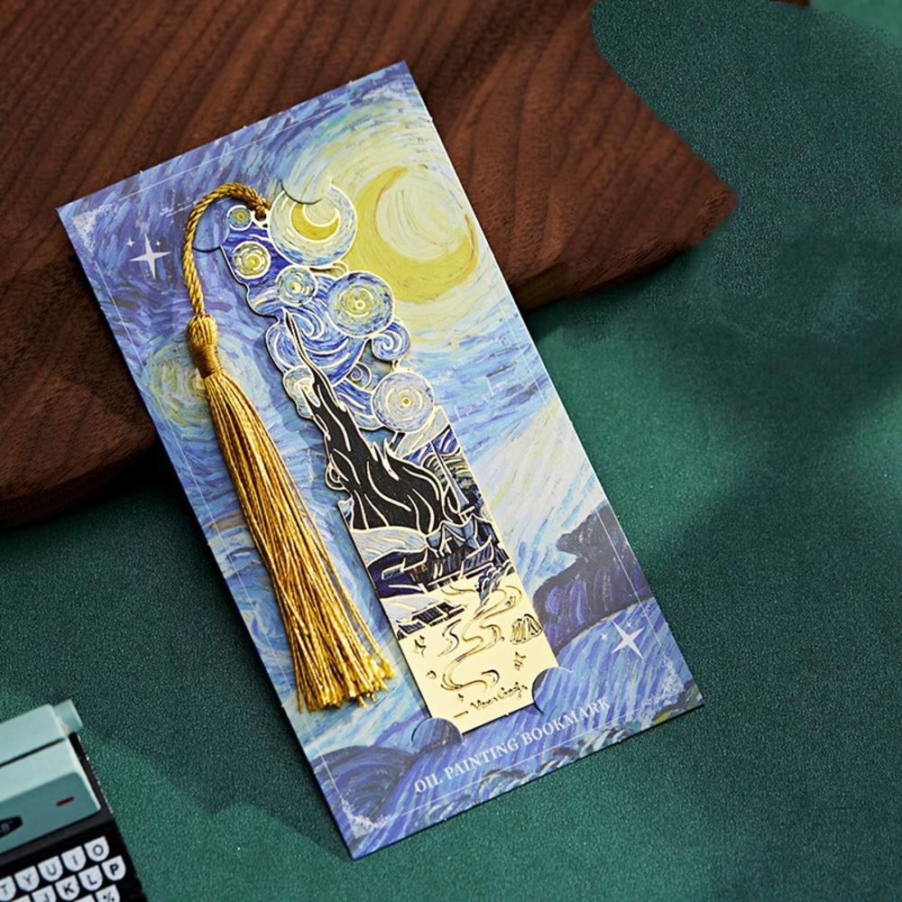 Vintage Van Gogh Oil Painting Metal Bookmark Reading Tool for Book Lovers Friends Student Awards Graduation Back To School Gift