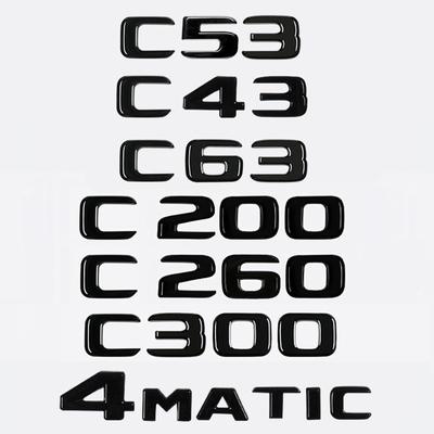 Autocollant de décalcomanies d'emblème de Badge de Logo de lettres de coffre d'abs de voiture pour la classe B/enz C C43 C53 C63 C200 C260 C300 4Matic W204 W205
