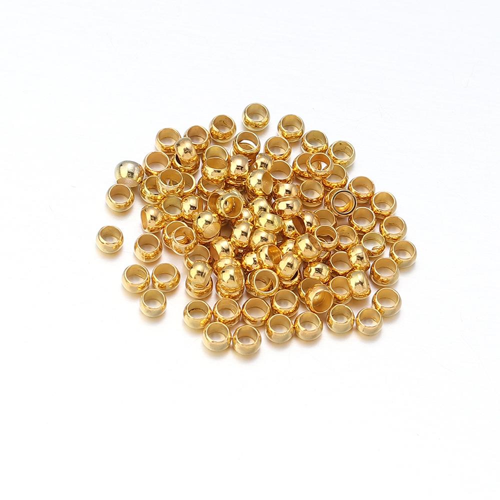 200pcs/lot 2/2.5/3/3.5/4mm Copper Spacer Beads Loose Beads Big Hole Beads For Jewelry Making DIY Handmade Accessories