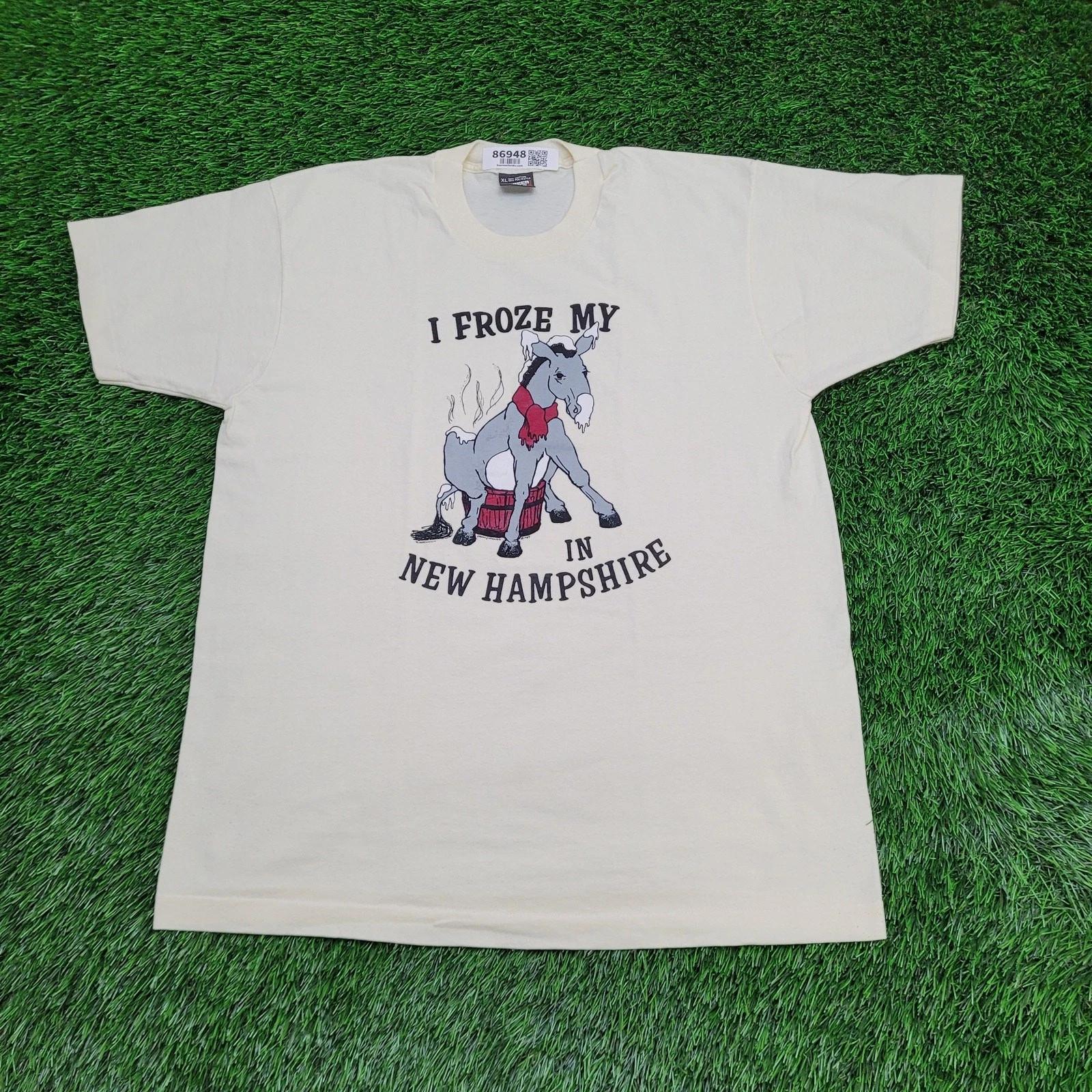 Vintage 1989 Funny Donkey Shirt Large 21x28 New-Hampshire 4XL