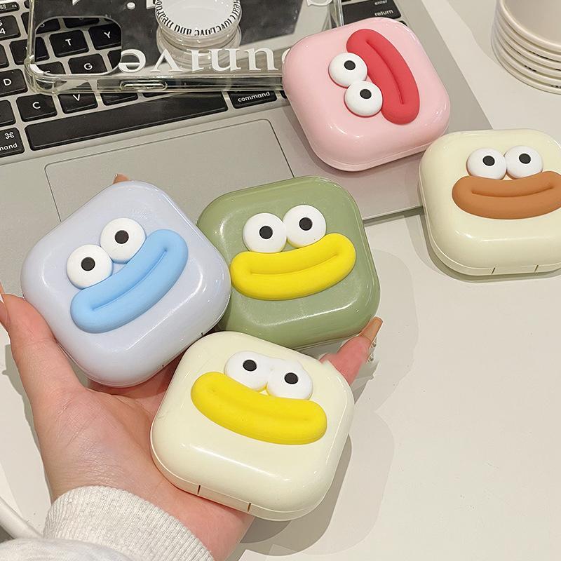 Small Contact Lens Case Cute Sausage Mouth Contact Lens Box Portable Travel Contact Lens Lenses Container Box For Travel Set