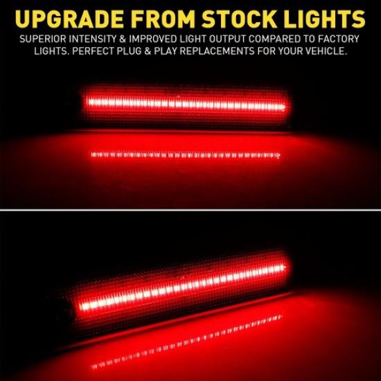 Fits 1998-2002 Pontiac Firebird Rear Front LED Side Marker Lights Bumper Smoked