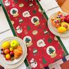 Polyester Christmas Table Runner with Edge Trim for Dining Tables, Entry Tables and Seasonal Family Hosting Needs
