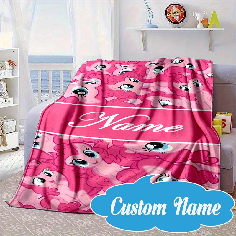 Custom Name Pinkie Unicorn Journal Blanket bed sofa Blanket Flannel Blanket for Camping, Hiking, Picnic Essentials,gift for Fan family