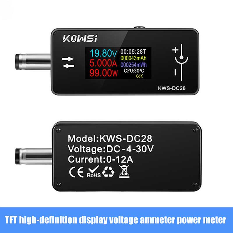 

Kws-Dc28 0.96 Inch Tft Hd Digital Display Dc 5.5*2.5 Interface Tester Voltage Ammeter Power Meter Multi In One Display ONE SIZE