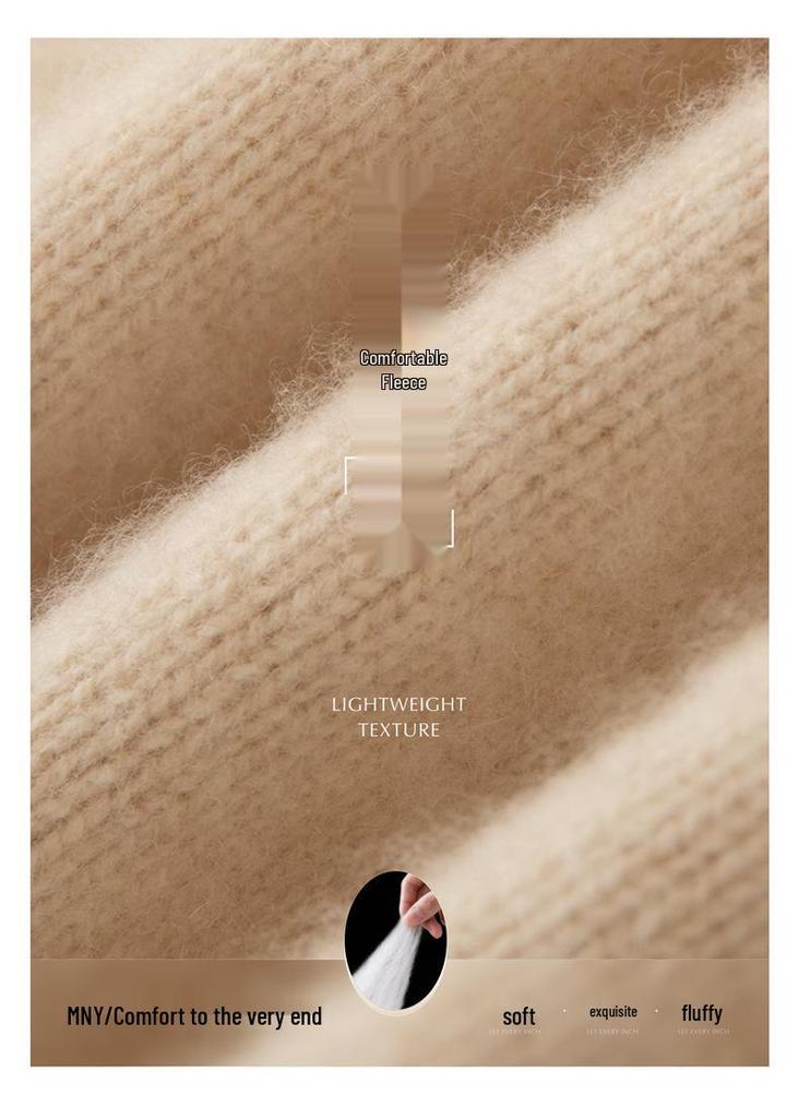 Women's Thickened Cashmere High-Neck Sweater - Autumn/Winter Knitted Loose Base Layer for a Cozy, Relaxed Style