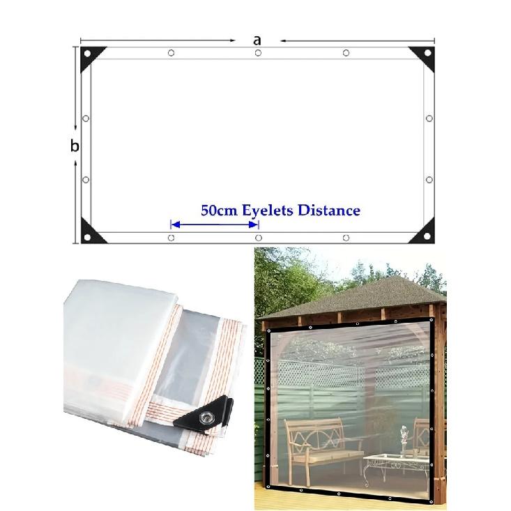 Transparent Plastic Rainproof Film Outdoor Waterproof Tarpaulin Terrace Succulent Plant Insulation Tent Balcony Awning Tarpaulin 1MX1M