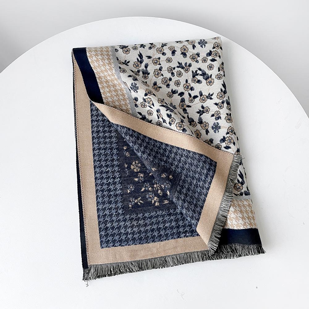 Winter imitation cashmere large shawl versatile elegant temperament scarf women's autumn and winter warm scarf blanket air-conditioned room shawl